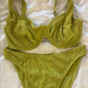 Lime Green Textured Bikini Set from Abercrombie